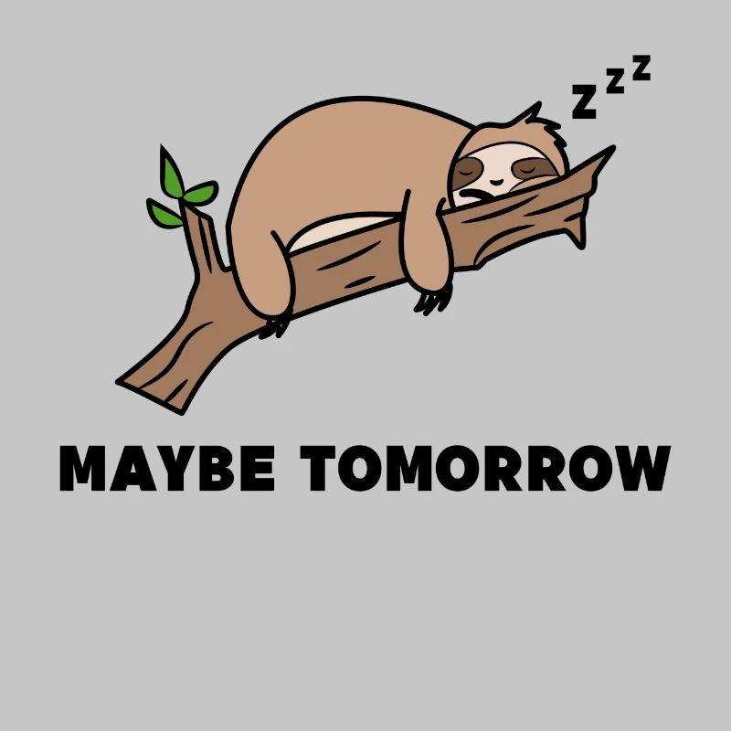 Sleeping Lazy Animal Sloth Jungle Statement