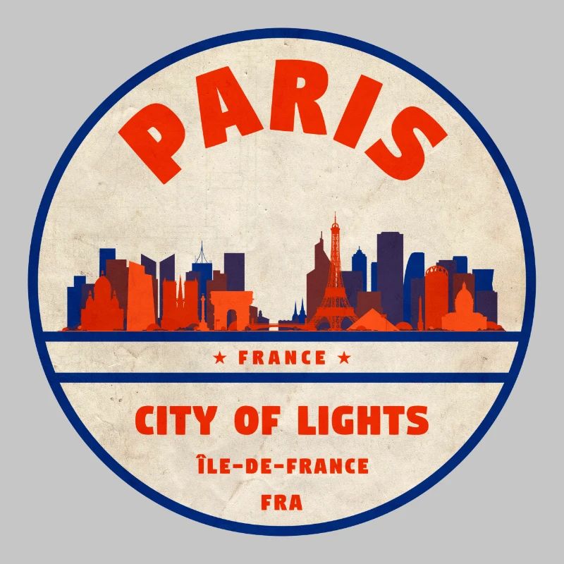 Paris Skyline Badge