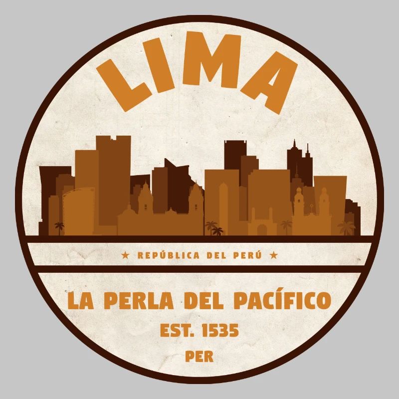 Lima Skyline Retro Abzeichen Peru