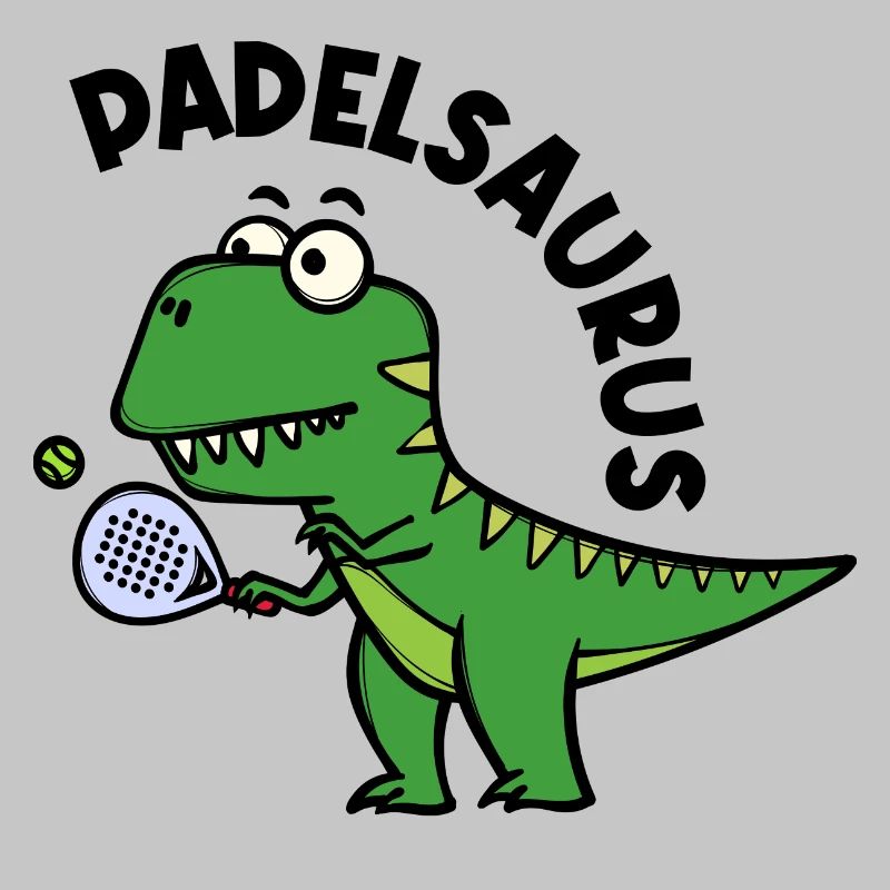 Dinosaur Padel Player Racket Ball Dire