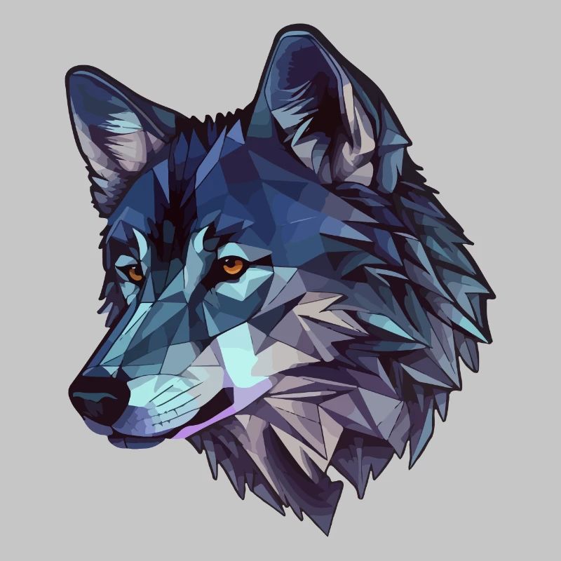 Stylized, geometric wolf
