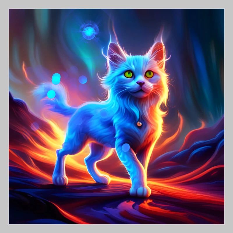 Wunderbare blaue Katze.