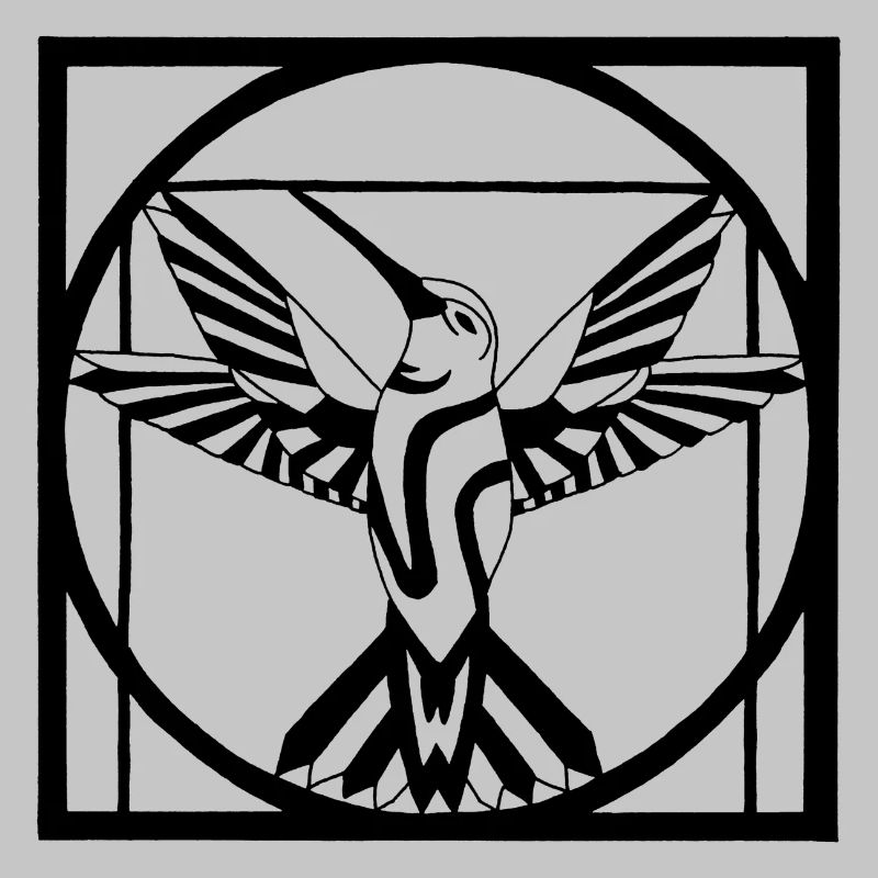 Vitruvianischer schwarzer Vogel