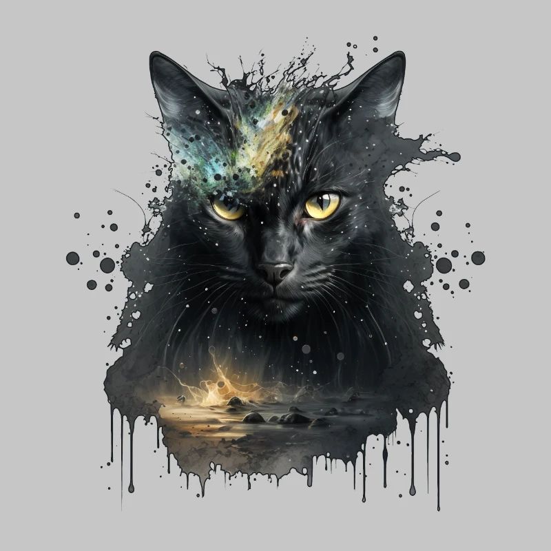 Chat noir dans la conception de l’espace