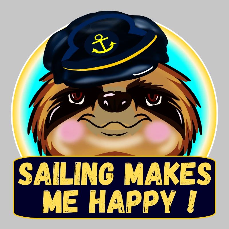 SAILING MAKES ME HAPPY SLOTH CAPTAIN