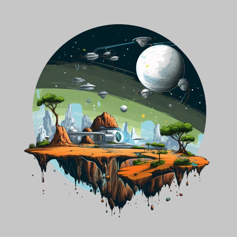 T-shirt de science-fiction spatiale Alien Planet