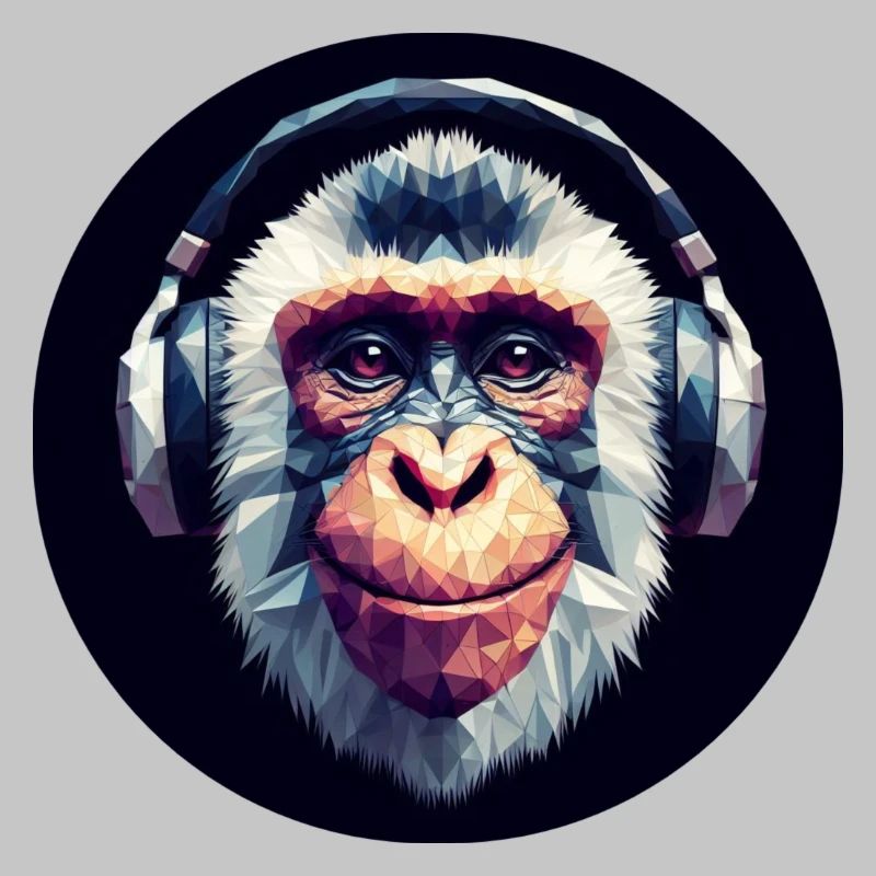 Singe cool avec des écouteurs