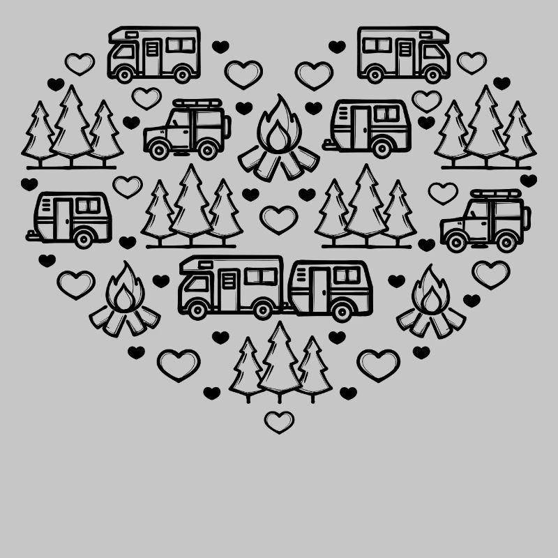 Camping-car camping feu de camp vacances de randonneur