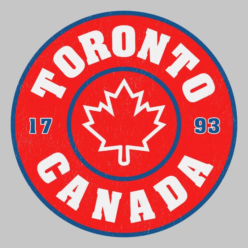 Toronto Canada Round Emblem Maple Leaf