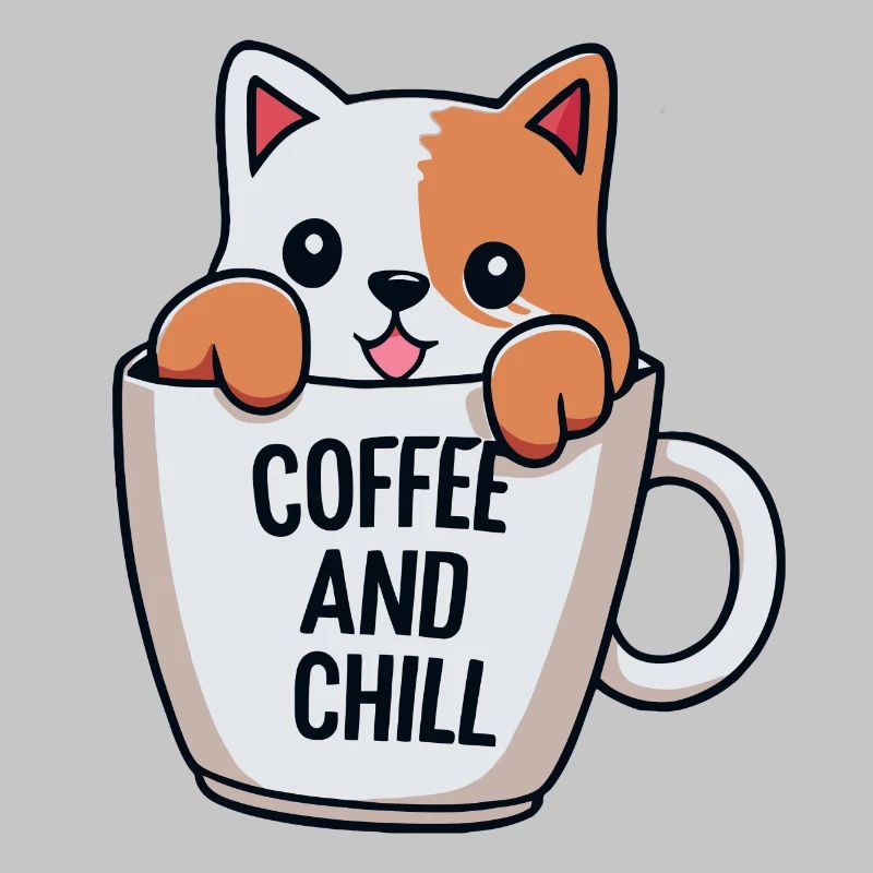 chat mignon dans la conception d’une tasse à café