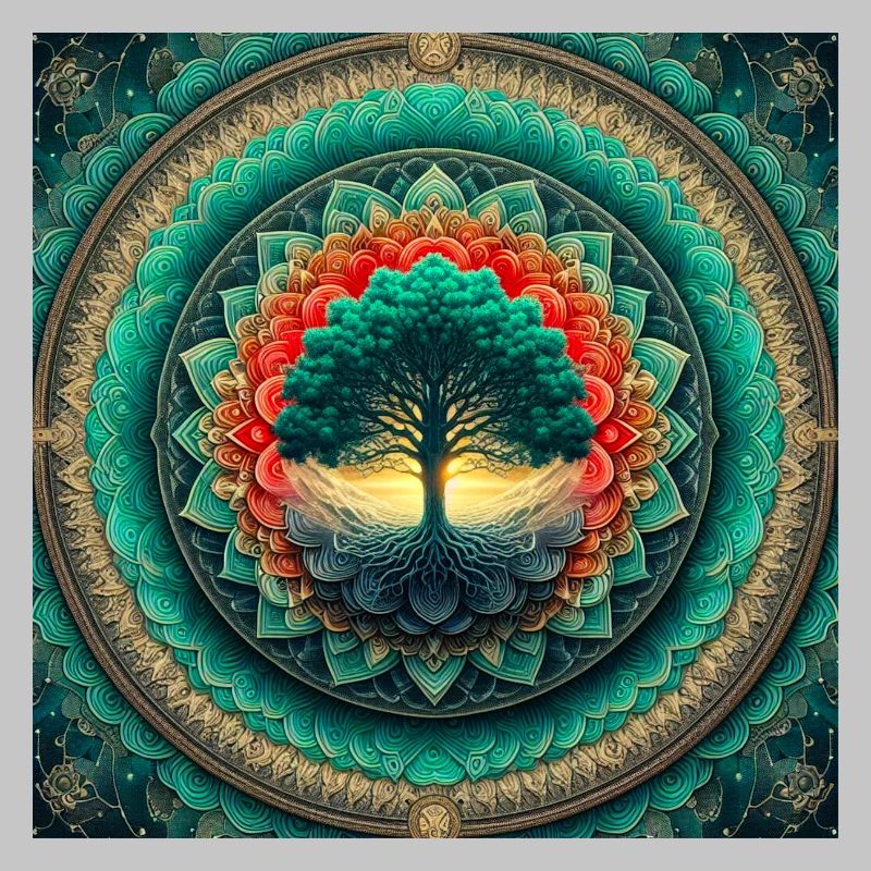 Baum im Mandala des Lichts