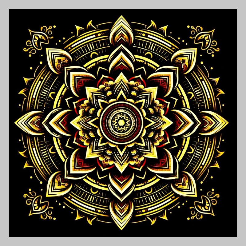 Mandala Gold on black background