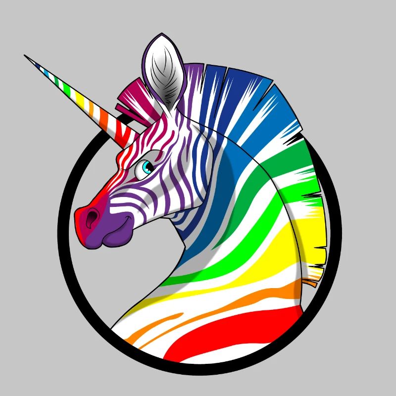 Regenbogen Einhorn Zebra
