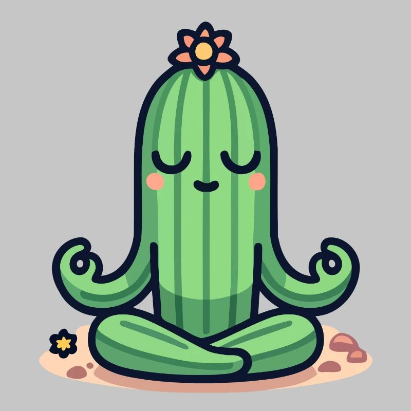Zen Cactus - Peaceful Plant Pose