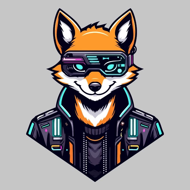 Cyber Fox Neon Tech Wild