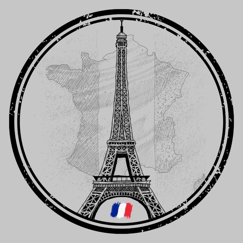 Tour Eiffel Grunge en drapeau français