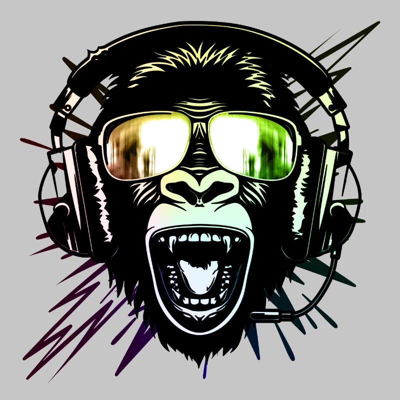 Affe mit Neonbrille