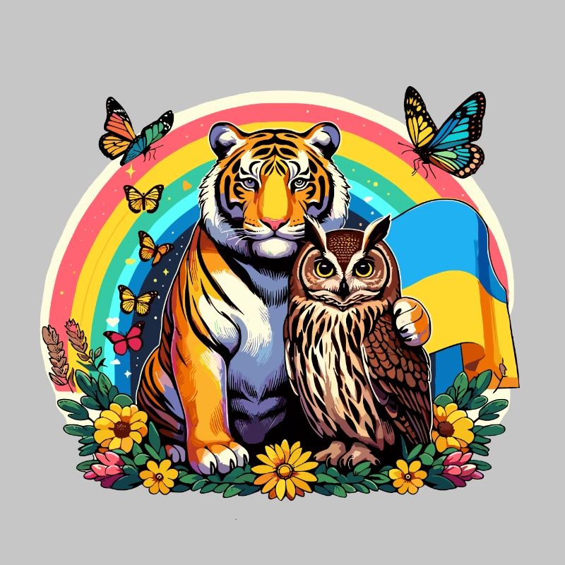Tiger Eule Regenbogen