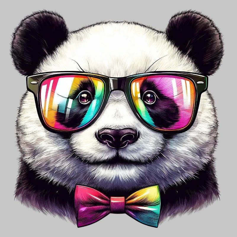 Panda mit Brille und Fliege