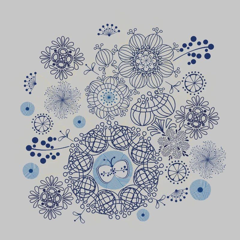 Abstract fireworks pattern in blue and gold