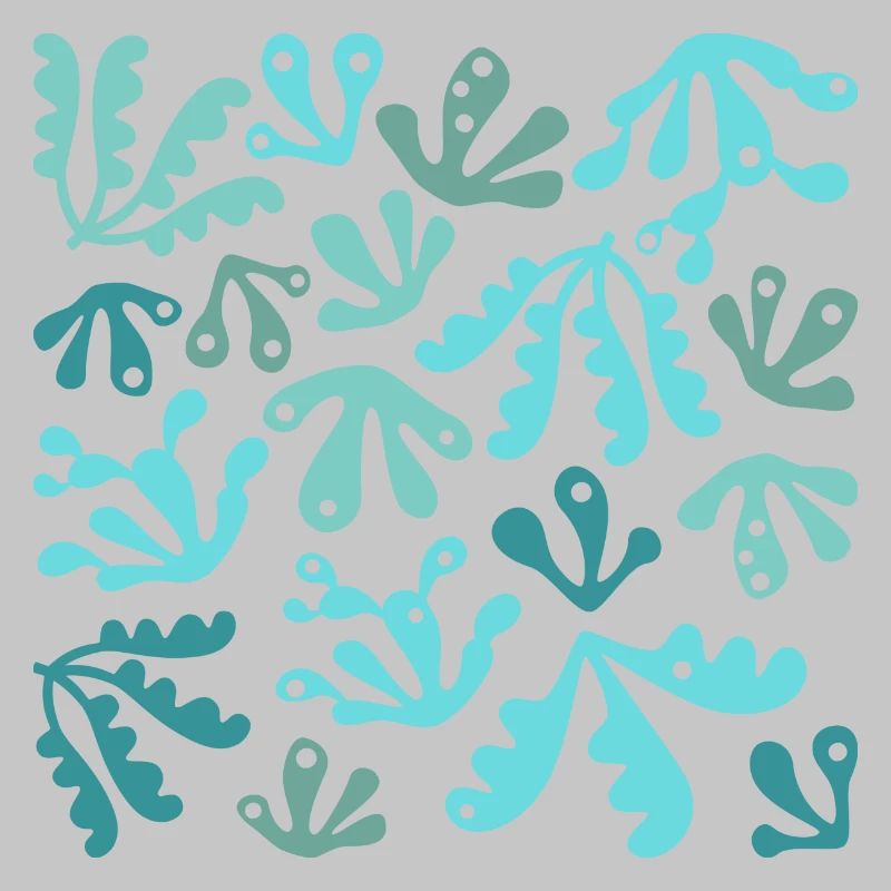 Abstrait Corail L Bleu Turquoise Tons