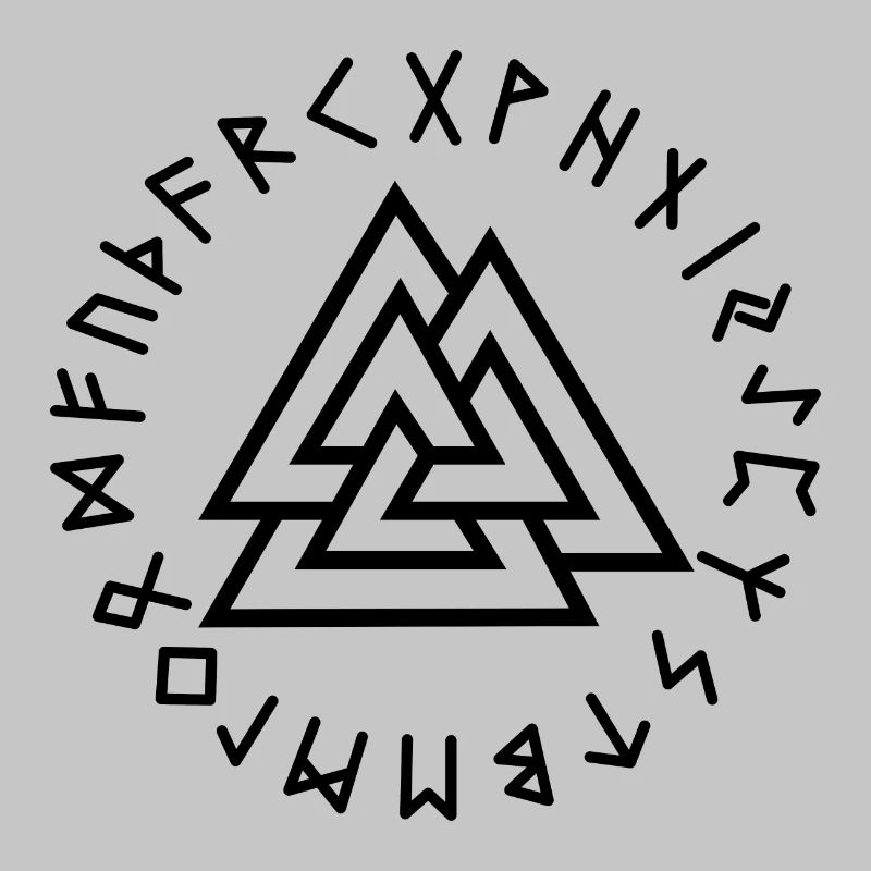 Valknut-Runen schwarz