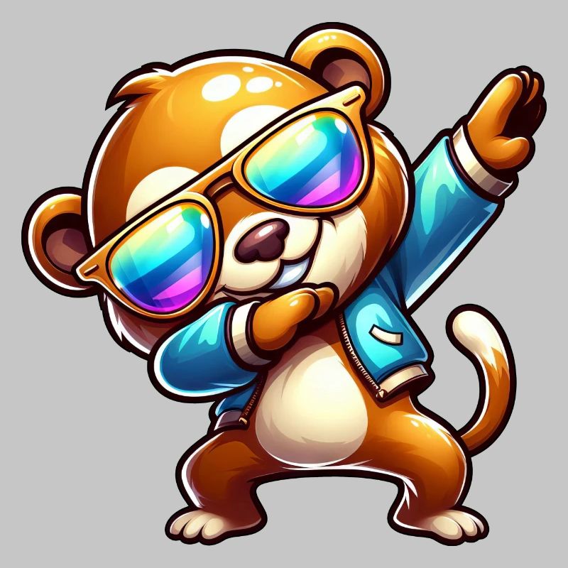 Cool Bear Dabbing Sunglasses Rainbow
