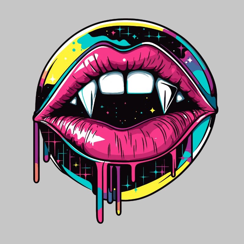 Vampire Lips Halloween Vaporwave Années 90