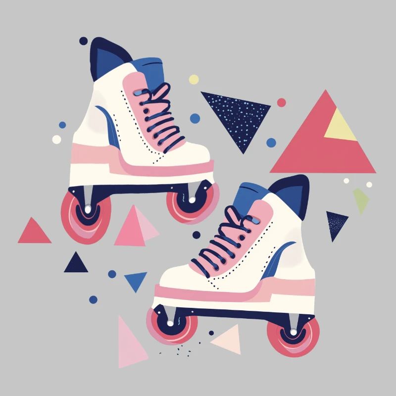 90s pattern roller skates