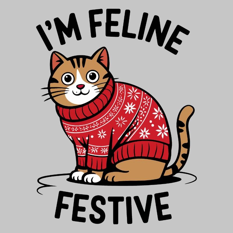 Chat festif avec pull de Noël