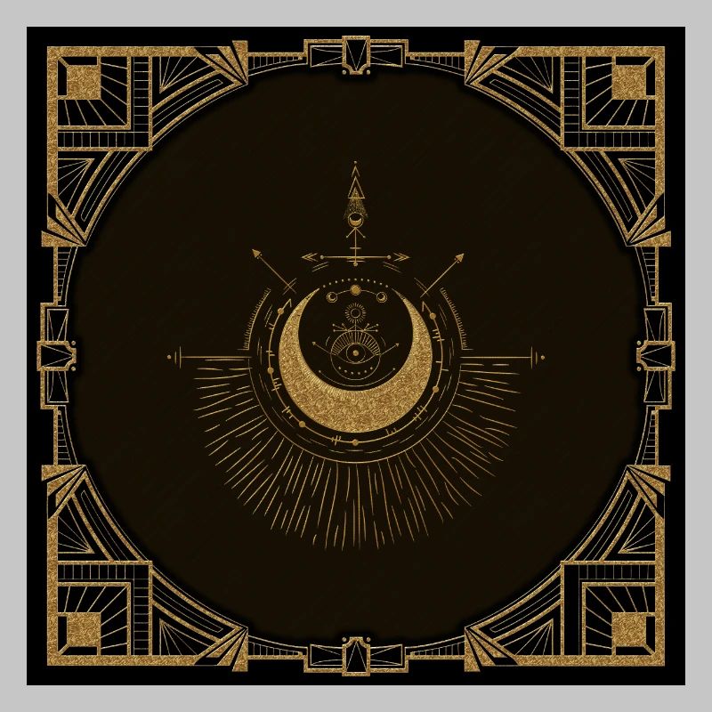 Harmony of the elements: moon, gold and geometry.