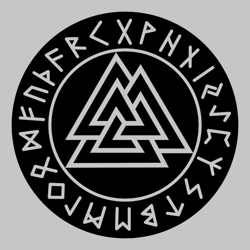 Valknut schwarzer Runenkreis