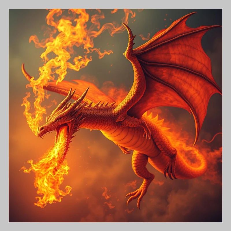 Dragon de Feu dans la Queue de Feu