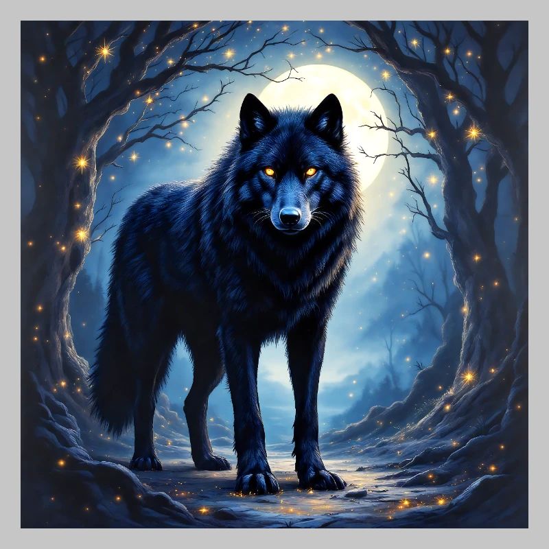 Krafttier Dunkler Wolf