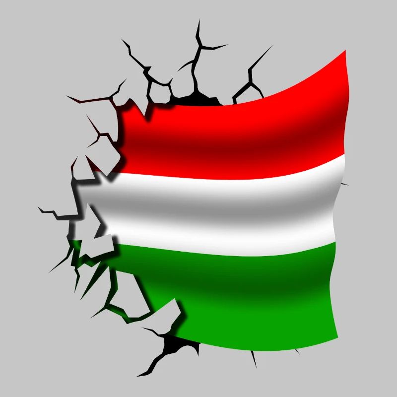Drapeau de la Hongrie - Hongrie - Drapeau Broken Design