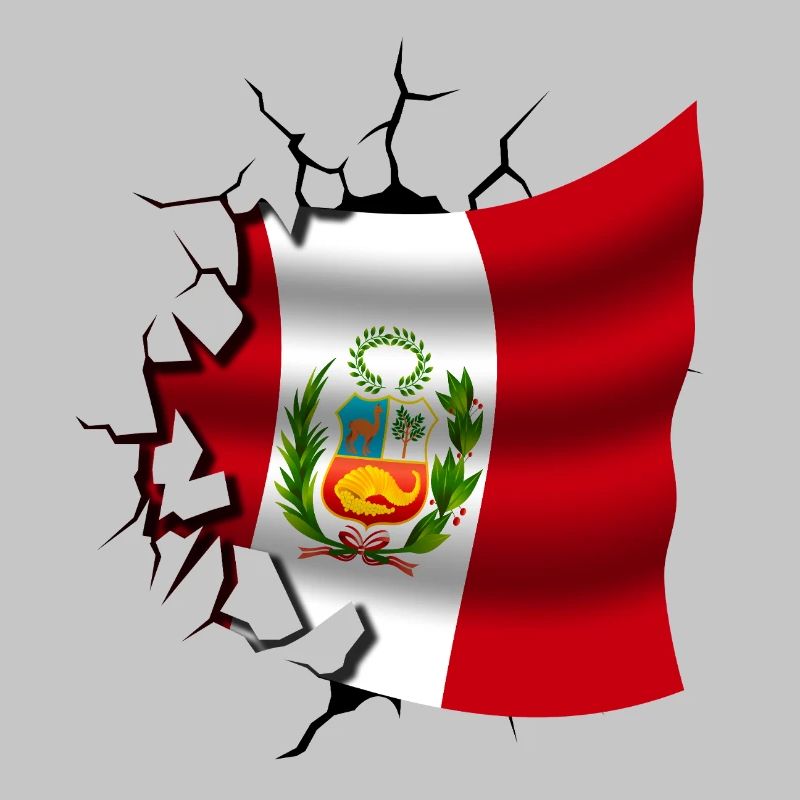 Drapeau du Pérou - Pérou - Drapeau Broken Design