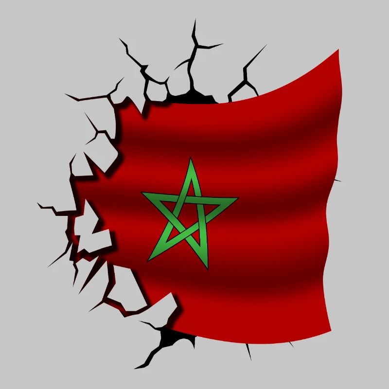 Drapeau du Maroc - Maroc - Drapeau Broken Design