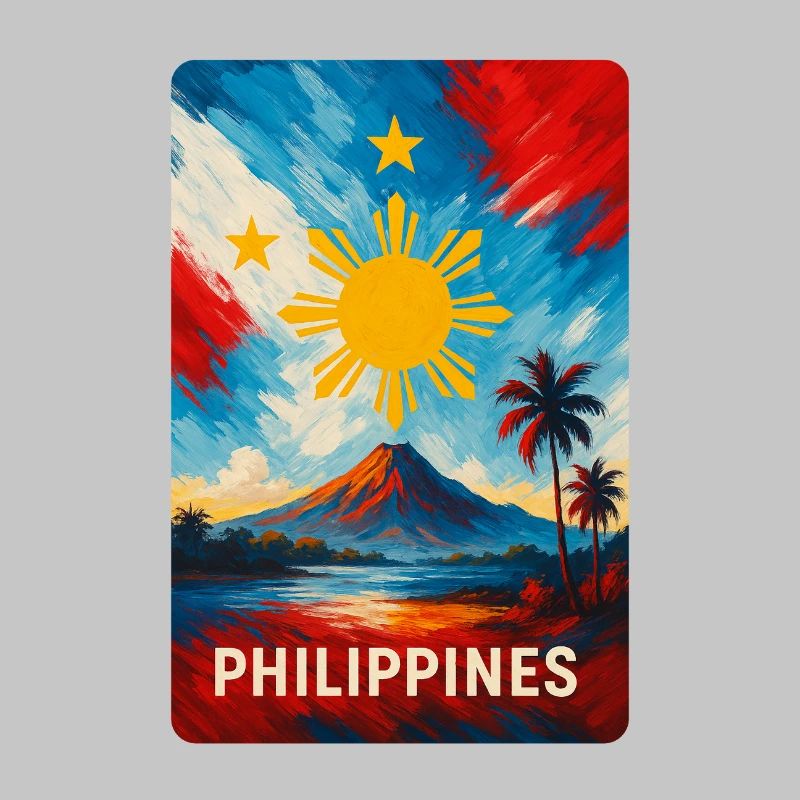 Conception du drapeau du paysage des Philippines