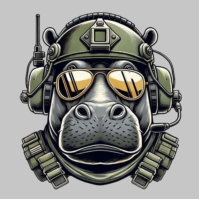 Nilpferd Militär Design