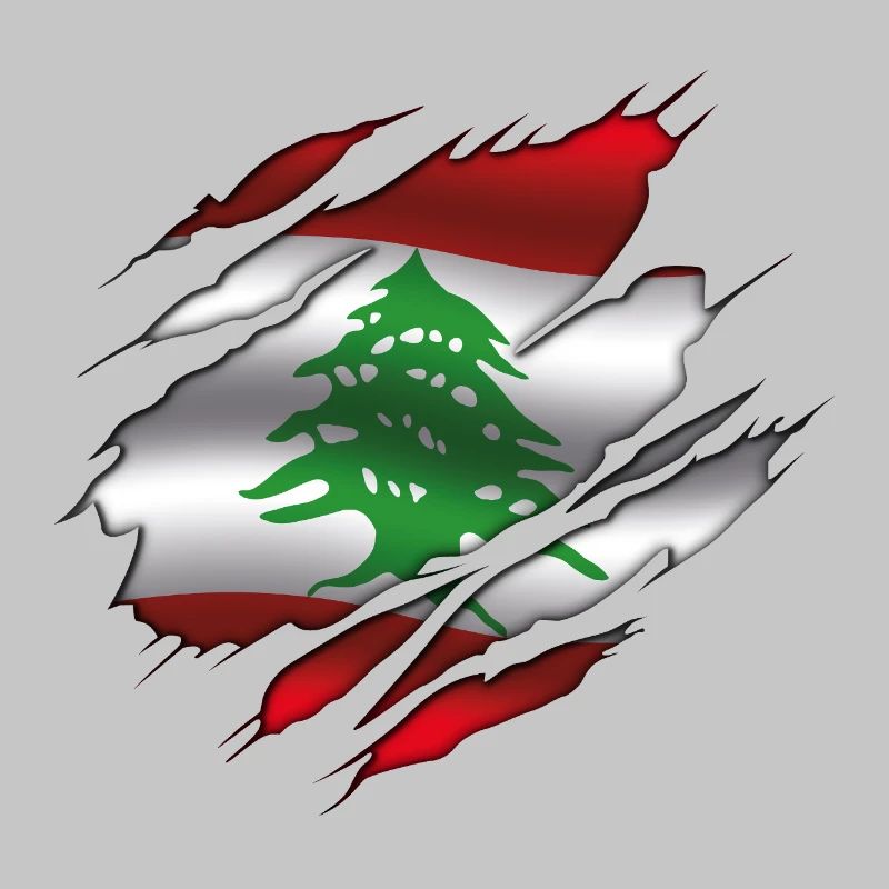 Drapeau du Liban - Drapeau déchiré