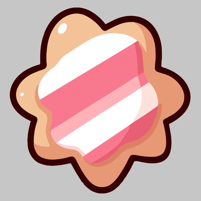 Emblème de biscuit rayé rose