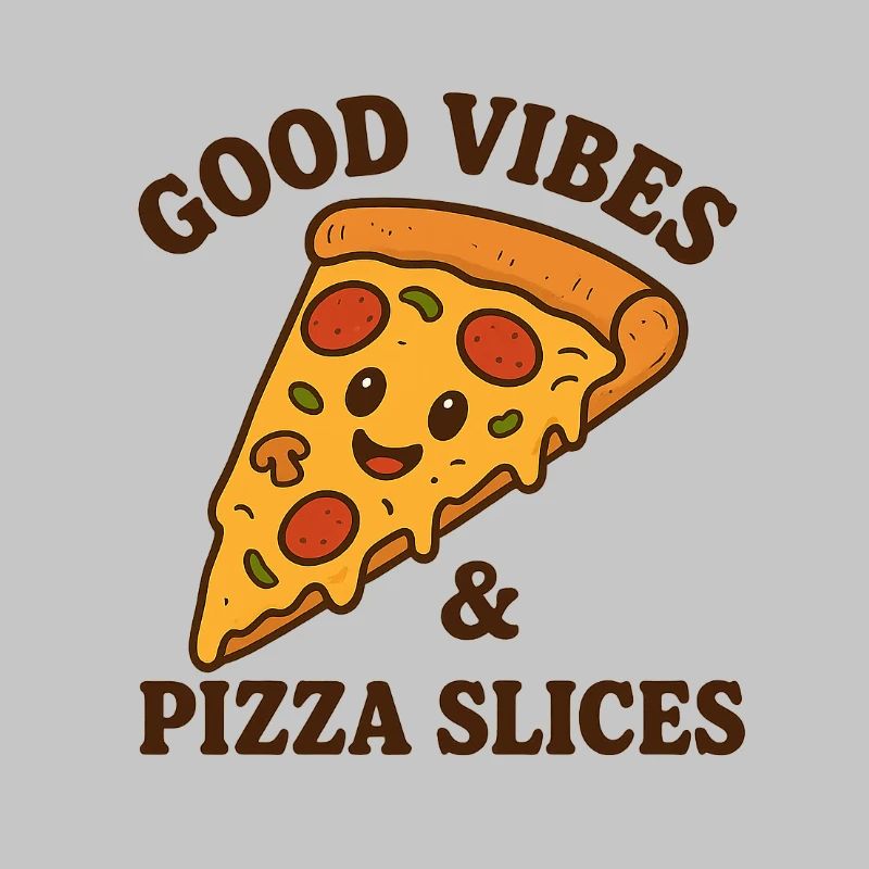 Illustration de tranche de pizza heureuse