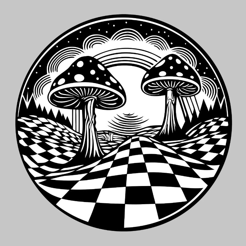 Conception paysagère de champignons psychédéliques
