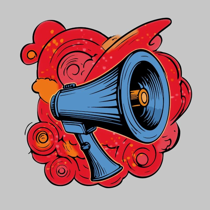 Graffiti speaker with vibrating explosions