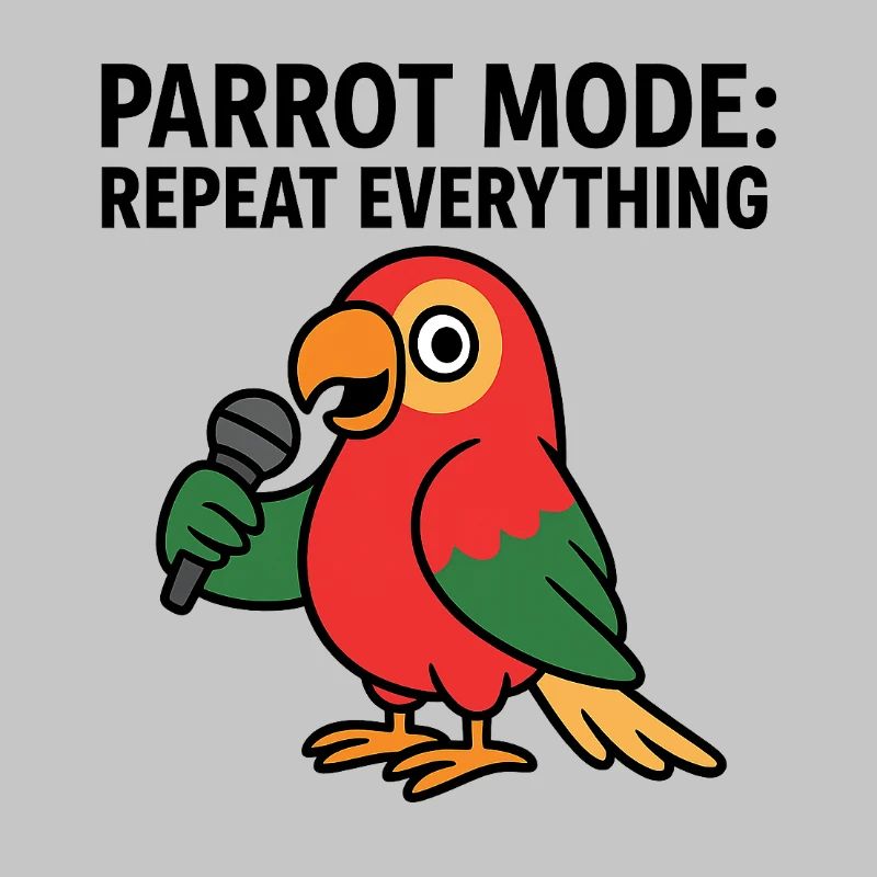 Vibrant Parrot With Microphone Illustration
