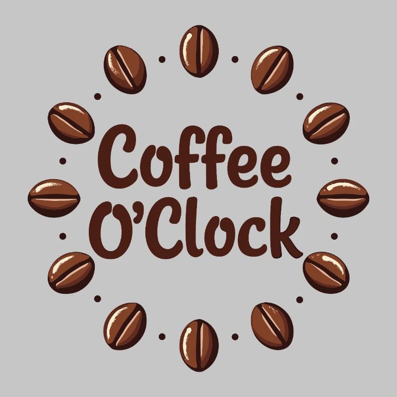 Conception de rêve de café avec le thème Coffee O'Clock