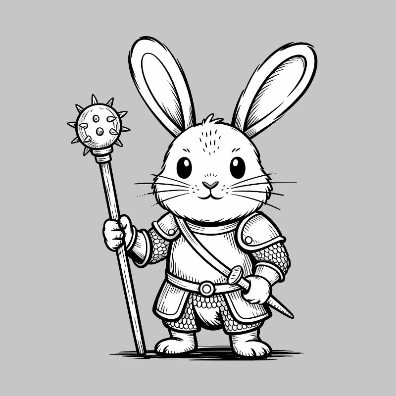 Rabbit Knight – Cooles Kaninchen-Logo