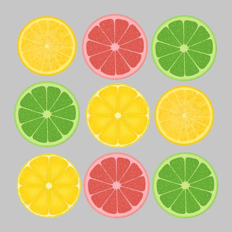 Fruit Citrus Color Blocking Design