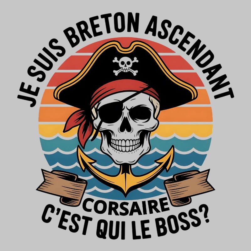 Piratenschädel mit bunter Anker