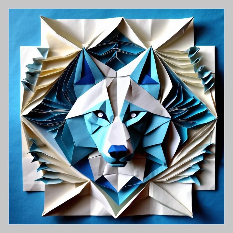 3D Papier Handcrafted Wolf